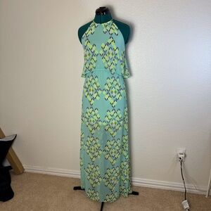 Womens Gianni Bini Seafoam Green long halter dress Sz XS